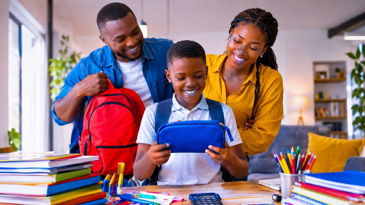 Une mère de famille préparant l'avenir scolaire de ses enfants avec Assur’Éducation de SUNU Assurances Gabon